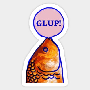 Fish Making Bubble Gum Sticker